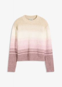 Sweter. Brązowe swetry klasyczne bonprix, bez kołnierzyka. Za 107,99 zł.