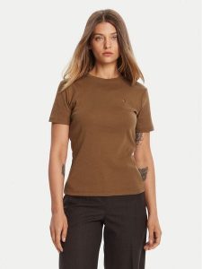 Tommy Hilfiger T-Shirt New Cody WW0WW40587 Brązowy Slim Fit. Brązowe t-shirty TOMMY HILFIGER, xxl, bez wzorów, z bawełny, bez kołnierzyka, bez ramiączek. Za 149,99 zł.