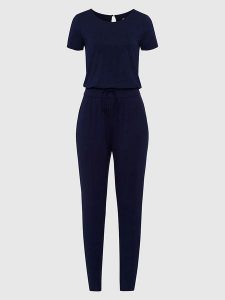 Les Lunes Kombinezon "Lana" w kolorze granatowym rozmiar: XS. Niebieskie kombinezony Les Lunes, s, bez wzorów, z wiskozy, klasyczne, bez kołnierzyka, bez ramiączek. Za 217,99 zł.