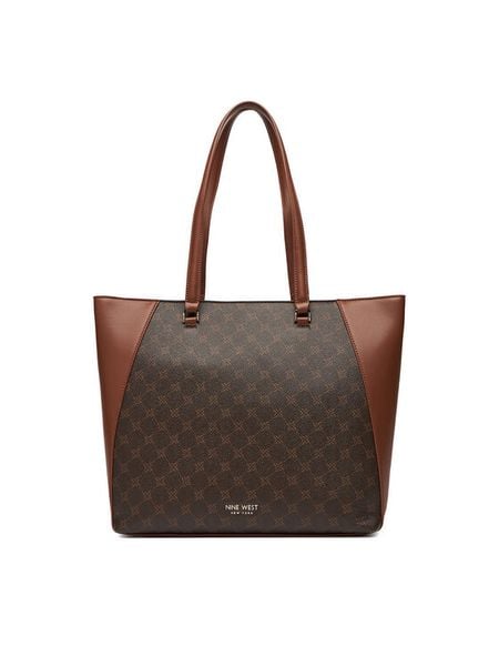 Nine West Torebka EO-WYOMING-LDA8449 Brązowy. Brązowe shopper bag Nine West, bez wzorów, z materiału, bez dodatków. Za 349,99 zł.