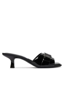 DKNY Klapki K1609114 Czarny. Czarne klapki DKNY, bez wzorów, ze skóry, bez obcasa. Za 415,99 zł.