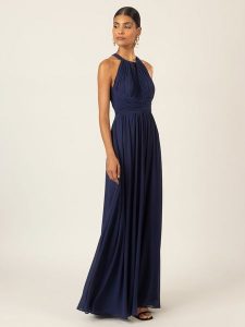 APART Sukienka w kolorze granatowym rozmiar: 40. Niebieskie sukienki Apart, bez wzorów, bez kołnierzyka, bez ramiączek, maxi. Za 292,89 zł.