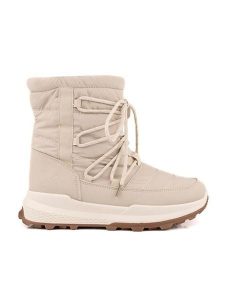 Exani Kozaki zimowe "Adele" w kolorze beżowym rozmiar: 39. Brązowe kozaki Exani, na zimę, bez wzorów, z materiału, bez obcasa, bez zapięcia. Za 173,99 zł.