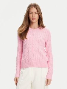 Tommy Hilfiger Kardigan WW0WW46514 Różowy Regular Fit. Czerwone kardigany TOMMY HILFIGER, z bawełny. Za 459,99 zł.