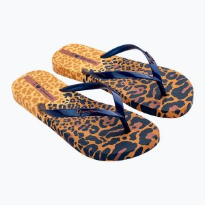 Japonki damskie Ipanema Animal Print VI. Niebieskie klapki Ipanema, bez wzorów, bez obcasa. Za 69,99 zł.