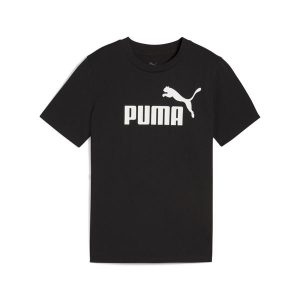 Młodzieżowa koszulka ESS z logo No. 1 PUMA Black. Czarna bluzki Puma, m, bez wzorów, z gumy, młodzieżowe, bez kołnierzyka, bez ramiączek. Za 79,00 zł.