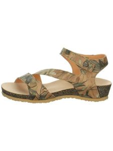 Think! Skórzane sandały "Dumia" w kolorze jasnobrązowym ze wzorem rozmiar: 40. Brązowe sandały Think, bez wzorów, z otwartym noskiem, bez obcasa, bez zapięcia. Za 176,08 zł.