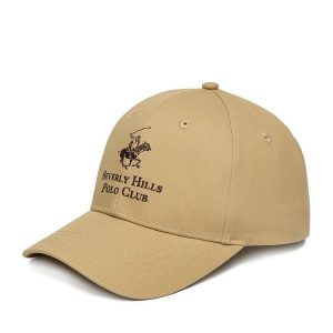 Czapka z daszkiem Beverly Hills Polo Club. Brązowe czapki Beverly Hills Polo Club, bez wzorów. Za 79,99 zł.