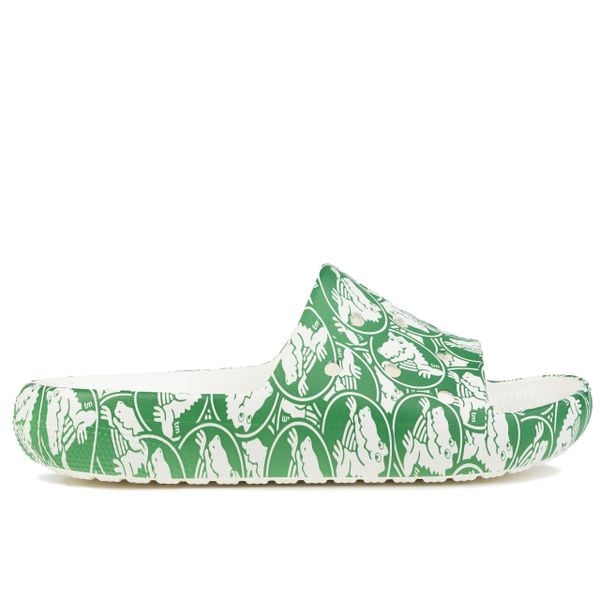 Klapki unisex na basen Crocs CLASSIC DUKE PRINT SLIDE. Białe klapki Crocs, bez wzorów, bez obcasa. W wyprzedaży za 139,00 zł.