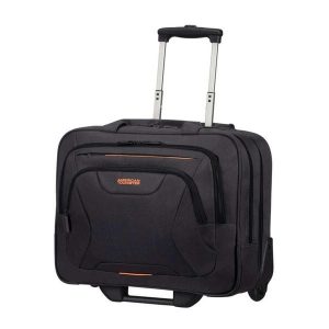 Walizka podróżna American Tourister AT Work. Czarne walizki AMERICAN TOURISTER, bez wzorów. Za 489,99 zł.