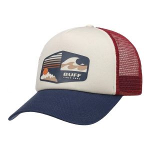 Czapka Buff Truckerjari. Czerwone czapki Buff, bez wzorów, z bawełny. Za 94,40 zł.