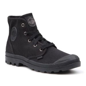Buty Palladium Pampa Hi W 92352-060-M czarne. Czarne trampki bez wzorów, z materiału, przed kolano, bez zapięcia. Za 517,53 zł.