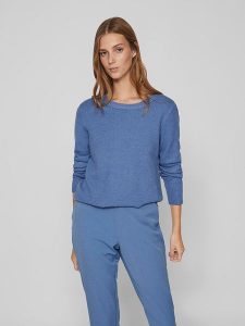 Vila Sweter w kolorze niebieskim rozmiar: XS. Niebieskie swetry oversize Vila, xs, bez wzorów, bez ramiączek. Za 52,79 zł.