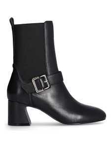 Liu Jo Skórzane botki w kolorze czarnym rozmiar: 38. Czarne botki Liu Jo, bez wzorów, z materiału, bez obcasa, bez zapięcia. Za 523,38 zł.