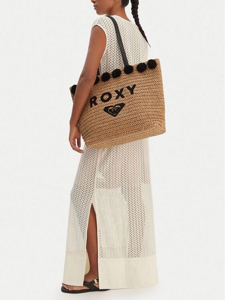 Roxy Torebka CWBEO-ROXY-L-003-09 Beżowy. Brązowe shopper bag Roxy, bez wzorów, bez dodatków. Za 119,99 zł.