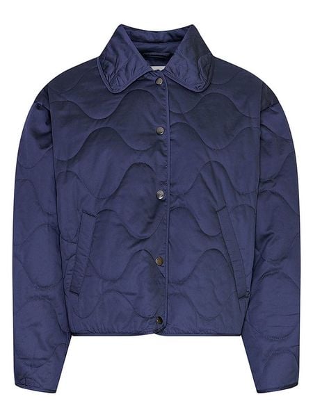 MOSS COPENHAGEN Kurtka pikowana "Chista" w kolorze granatowym rozmiar: S/M. Niebieskie kurtki Moss Copenhagen, m, bez wzorów, bez kaptura. Za 219,60 zł.