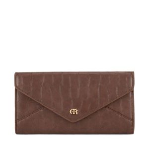 Portfel GINO ROSSI. Brązowe portfele Gino Rossi, bez wzorów. Za 99,99 zł.