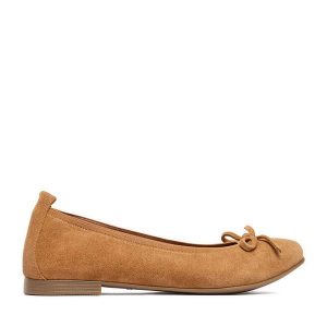 Baleriny Lasocki. Brązowe balerinki Lasocki, bez wzorów, bez obcasa, bez zapięcia. Za 159,99 zł.