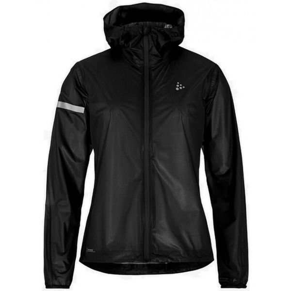 Lekka, wodoodporna kurtka damska z kapturem Craft Pro Hydro. Czarne kurtki Craft, bez wzorów, z softshellu, z kapturem. Za 506,75 zł.