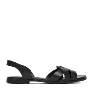 Sandały Lasocki. Czarne sandały Lasocki, bez wzorów, bez obcasa, na płaskiej podeszwie, bez zapięcia. Za 159,99 zł.