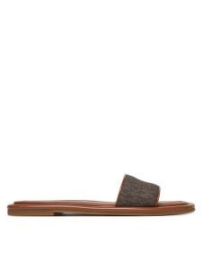 MICHAEL Michael Kors Klapki Dana 40S5DNFS1B Brązowy. Brązowe klapki MICHAEL Michael Kors, bez wzorów, ze skóry, bez obcasa. Za 399,99 zł.