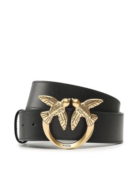 PINKO Pasek Love Berry H4 Belt PE 23 PLT01 100120 A0F1 Czarny. Czarne paski Pinko, bez wzorów, ze skóry. Za 299,99 zł.