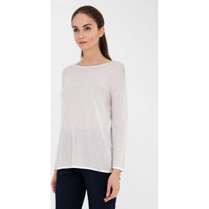 Koszulka w kolorze kremowym. Bluzki marki Far Far Fashion. W wyprzedaży za 79,95 zł.
