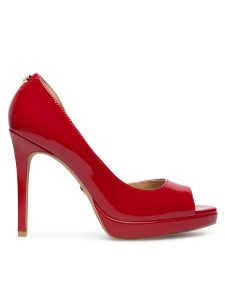 Nine West Szpilki WFA2733-1 Czerwony. Czerwone szpilki Nine West, bez wzorów, z syntetyku, bez obcasa. Za 219,99 zł.