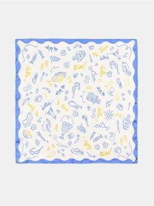 Satynowa apaszka z letnim nadrukiem - wielobarwny. Apaszki i chusty Sinsay, bez wzorów, z satyny. Za 12,99 zł.