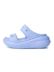Crocs Klapki "Classic Crush" w kolorze niebieskim rozmiar: 42/43. Niebieskie klapki Crocs, bez wzorów, z otwartym noskiem, bez obcasa. Za 168,45 zł.
