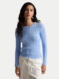 Polo Ralph Lauren Sweter 211971869512 Niebieski jasny Slim Fit. Niebieskie swetry klasyczne Polo Ralph Lauren, s, z bawełny, bez kołnierzyka. Za 594,99 zł.