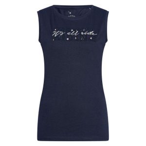 Damski tank top Imperial Riding Smiley Stars. Niebieskie topy IMPERIAL RIDING, bez wzorów, eleganckie, bez kołnierzyka, bez ramiączek. Za 143,00 zł.