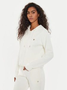 Guess Bluza V4YQ06 KCAY2 Écru Regular Fit. Bluzy Guess, xxs, z aplikacjami, z syntetyku, bez kaptura. Za 269,99 zł.