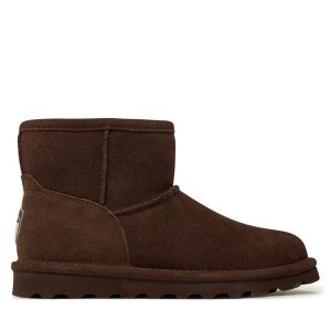 Śniegowce Bearpaw. Brązowe buty zimowe Bearpaw, bez obcasa, bez zapięcia. Za 469,99 zł.