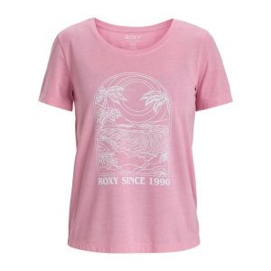 Koszulka z krótkim rękawem dla Kobiety SURFCLASSIC Różowy. Czerwone koszulki sportowe Roxy, bez wzorów, z dzianiny, bez ramiączek. Za 109,99 zł.