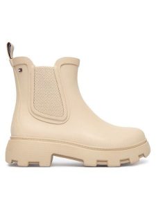 Tommy Hilfiger Kalosze Flag Cleated FW0FW09387 Beżowy. Brązowe kalosze TOMMY HILFIGER, bez wzorów, z gumy. Za 449,99 zł.