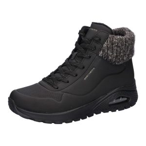 Buty do chodzenia damskie Skechers Uno Rugged Darling. Czarne buty trekkingowe Skechers, z materiału, bez zapięcia. Za 349,99 zł.