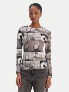 HUGO Bluzka Diraluna 50555473 Szary Regular Fit. Szare bluzki Hugo, xl, bez wzorów, z wiskozy, bez kołnierzyka, bez ramiączek. Za 349,99 zł.