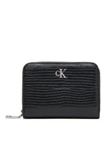 Calvin Klein Portfel Lizard Embossed Lthr Med Flap Zi LV04F1067G Czarny. Czarne portfele Calvin Klein, bez wzorów, ze skóry. Za 209,99 zł.