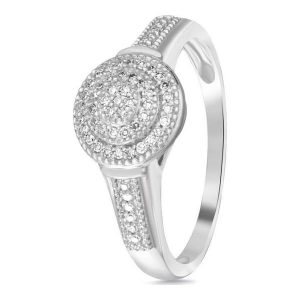 Unikalny Pierścionek Białe Złoto - złoto białe 585, Diament 0,17ct. Pierścionki marki W.KRUK. Za 2 490,00 zł.