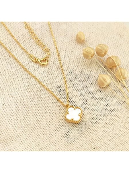 Miu Silver Pozłacany naszyjnik z zawieszką - dł. 42 cm rozmiar: onesize. Białe naszyjniki Miu Silver, z perłą, pozłacane. Za 148,26 zł.