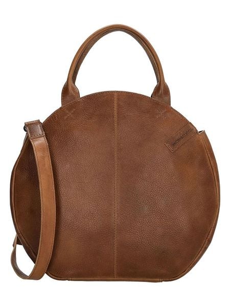 HIDE & STITCHES Skórzana torebka "Cote d Azur" w kolorze jasnobrązowym - 36 x 32 x 8 cm rozmiar: onesize. Brązowe torebki klasyczne HIDE & STITCHES, w ażurowe wzory, z materiału, przez ramię, bez dodatków. Za 351,45 zł.