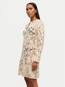 Vero Moda Sukienka koktajlowa Awalison 10342832 Beżowy Regular Fit. Brązowe kombinezony Vero Moda, m, bez wzorów, z bawełny, wizytowe, bez kołnierzyka, bez ramiączek. Za 499,99 zł.