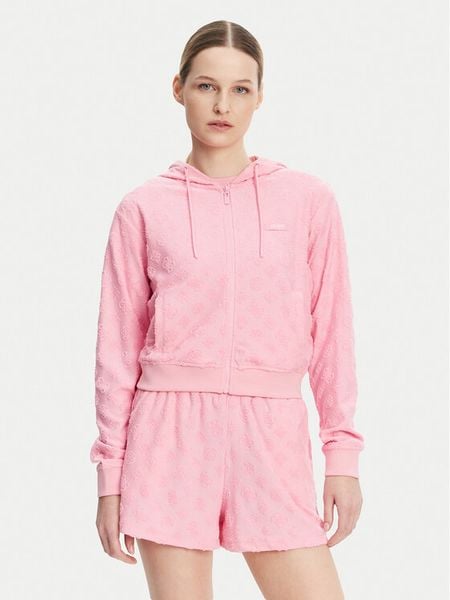 Guess Bluza V5GQ00 KCT02 Różowy Regular Fit. Czerwone bluzy Guess, l, z aplikacjami, z syntetyku, bez kaptura. Za 199,99 zł.