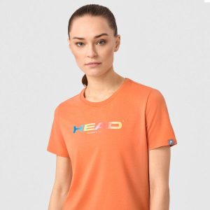 Koszulka damska Head Rainbow. Brązowe bluzki Head, xl, bez wzorów, sportowe, bez kołnierzyka, bez ramiączek. W wyprzedaży za 153,00 zł.