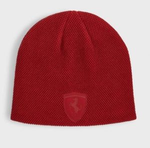 Czapka Zimowa Puma Ferrari Style Beanie. Czerwone czapki Puma, bez wzorów, z dzianiny, eleganckie. Za 101,20 zł.
