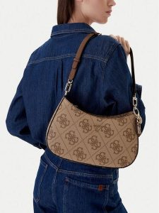 Guess Torebka Noelle II HWSO96 72180 Beżowy. Brązowe torebki klasyczne Guess, z aplikacjami, ze skóry, bez dodatków. Za 549,99 zł.