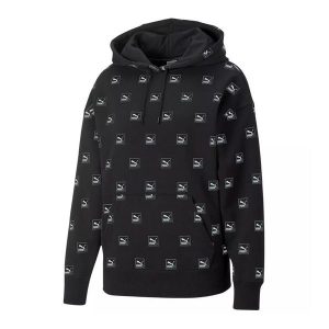 Damska Bluza Z Nadrukiem Love Na Całej Powierzchni. Czarne bluzy Puma, l, bez wzorów, bez kaptura. Za 329,99 zł.