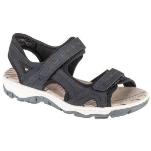 Sandały Rieker Sandals 68866-14 niebieskie. Niebieskie sandały bez wzorów, z gumy, z otwartym noskiem, bez obcasa, bez zapięcia. W wyprzedaży za 364,39 zł.