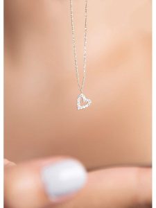 Heliophilia Srebrny naszyjnik z zawieszką - dł. 43 cm rozmiar: onesize. Szare naszyjniki Heliophilia, z cyrkonią, srebrne. Za 56,99 zł.